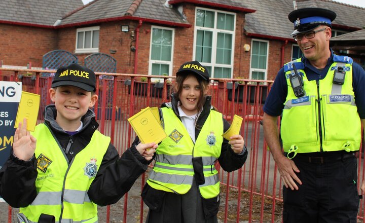 Image of Junior Safety officers patrol and deliver school-wide safety assembly              